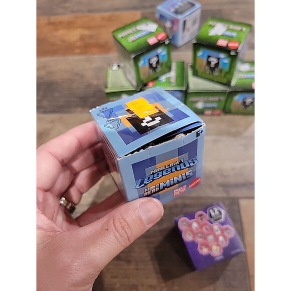 Mattel Minecraft Mob Head Mini Blind Box Figures NEW Lot Of 7 Green, Blue Box - Picture 5 of 9